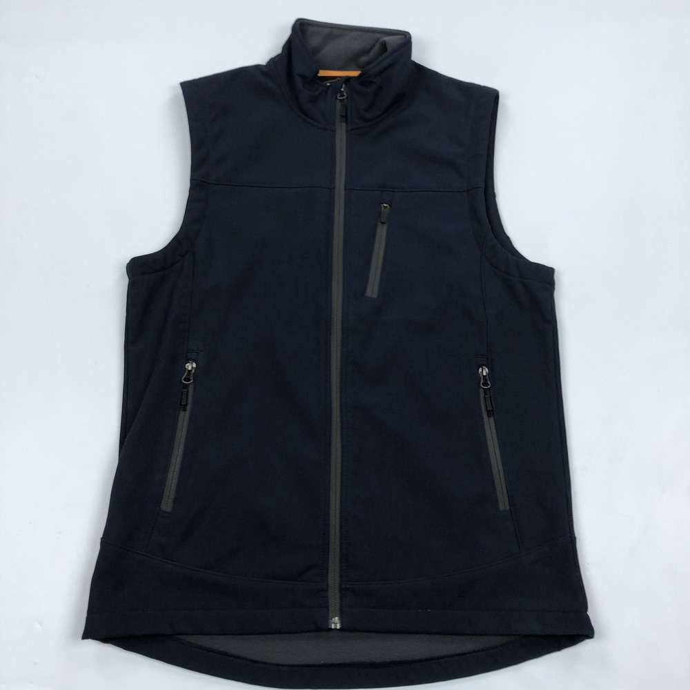 ORVIS Men's M Medium Navy Blue Full Zip Softshell Fleece Lined Vest
